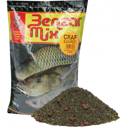 Benzar Mix GROUNDBAIT BENZAR MIX 1 KG CARP PELLETS BLACK