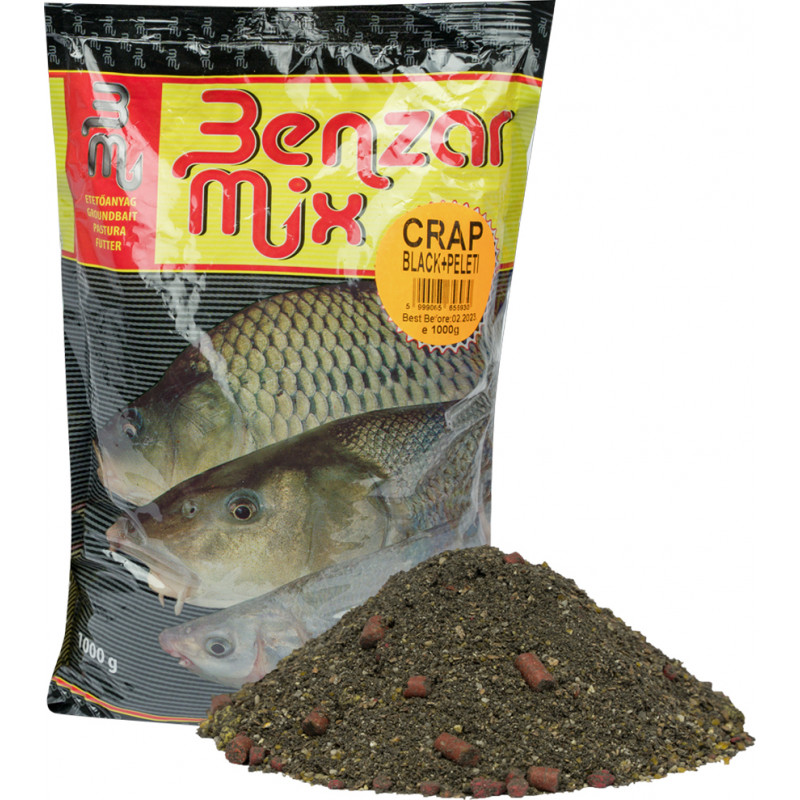 Benzar Mix GROUNDBAIT BENZAR MIX 1 KG CARP PELLETS BLACK