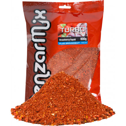 Benzar Mix BENZAR FLUO TURBO GROUNDBAIT STRAWBERRY-SQUID 800G