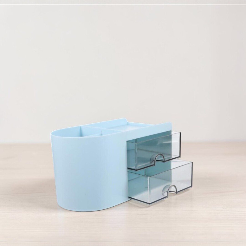 Galda organizators ar 6 nodalījumiem, kancelejas preču uzglabāšanas kaste, kosmētikas organizators