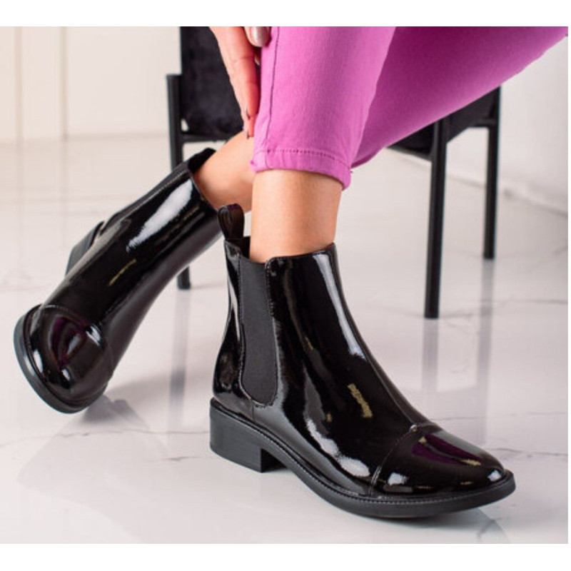 BodyFlirt melni lakādas zābaki, rudens/pavasaris, izmērs 36