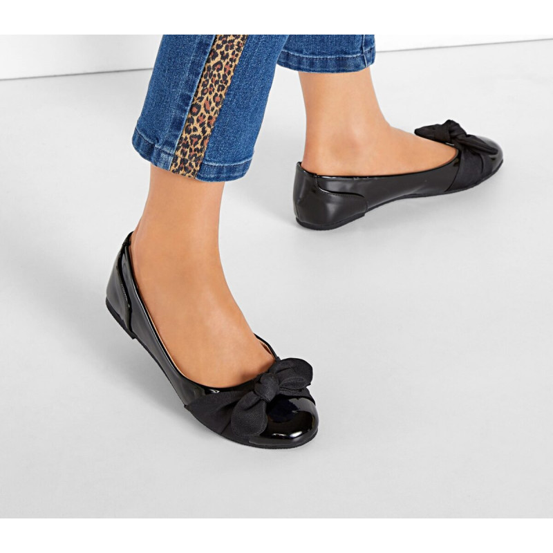 BodyFlirt lakādas melnas laiviņas, izmērs 39